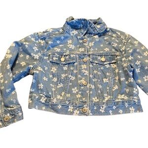 🌸 Old Navy Girls Floral Denim Jacket Size s (6–7)
